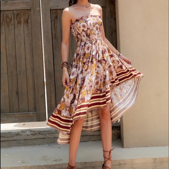 Boho floral print smocked tube dress - Picture 6 of 8